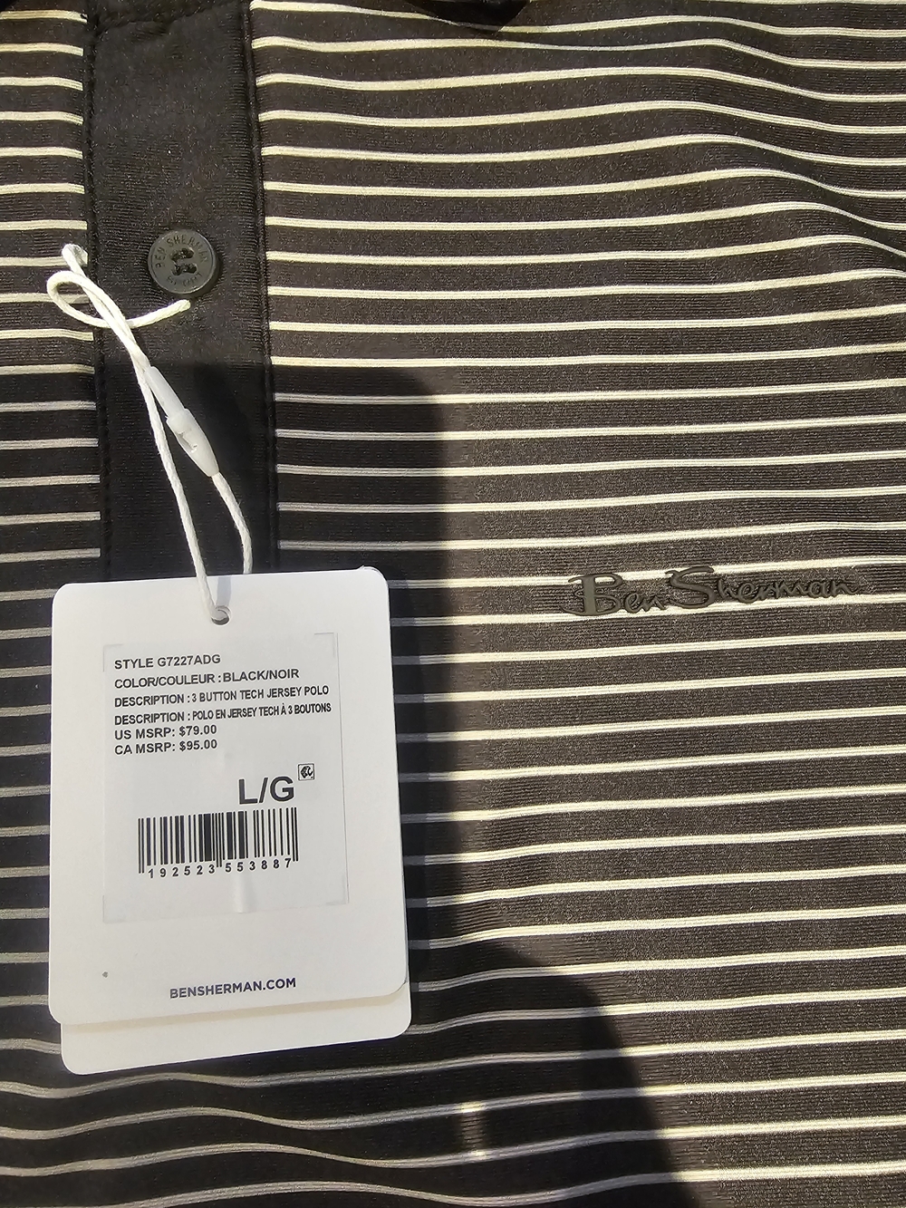 Ben Sherman Black Striped Polo Shirt